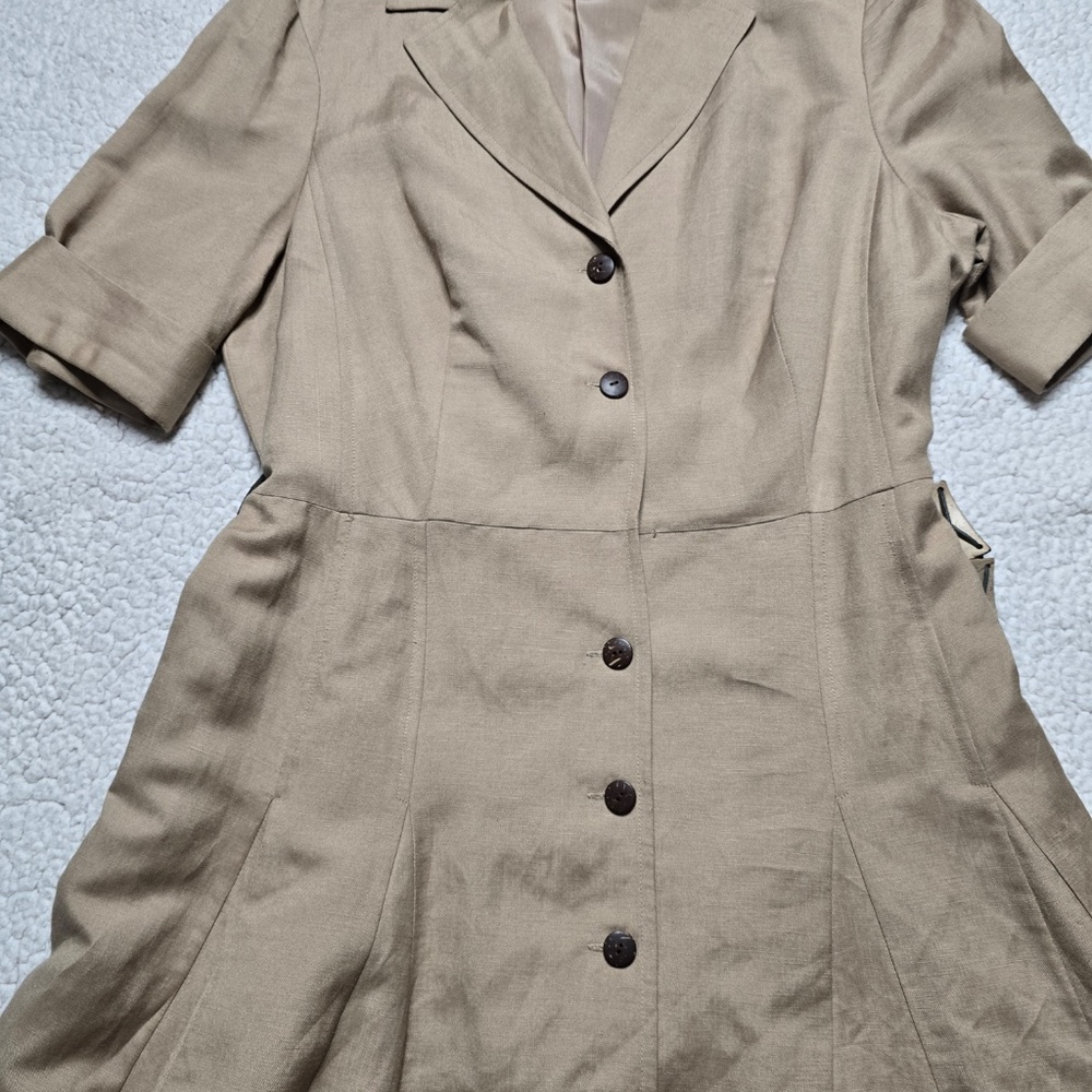 Kasper Linen Blend Short Sleeve Midi Dress Size 12 - Picture 8 of 16